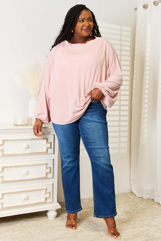 Double Take Ribbed Long Sleeve Top