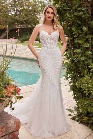 Embroidered Lace Mermaid Sweetheart Long Wedding Dress CDCDS432W